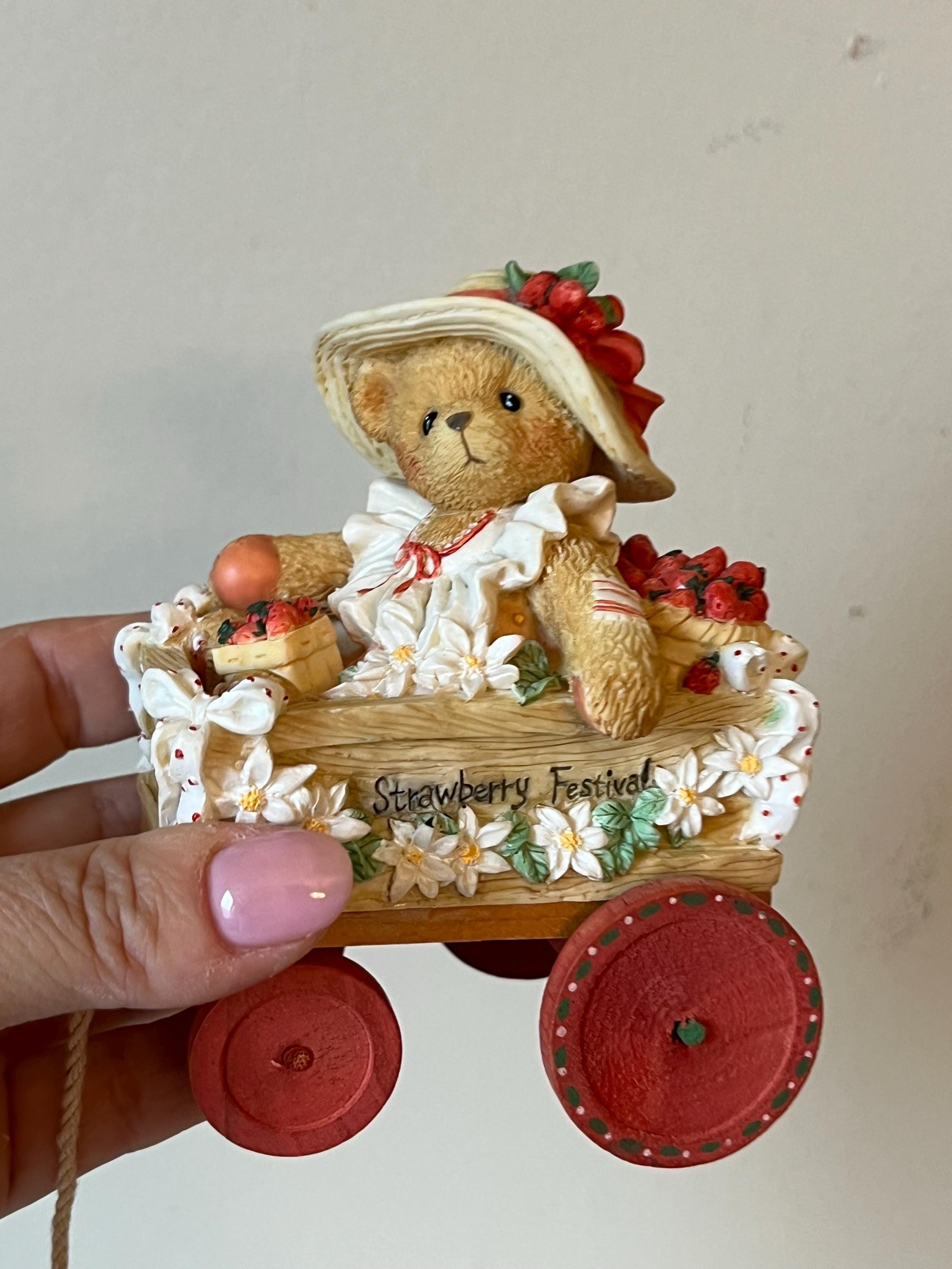 Cherished Teddies Diane Figurine, Strawberry Festival Teddy Bear
