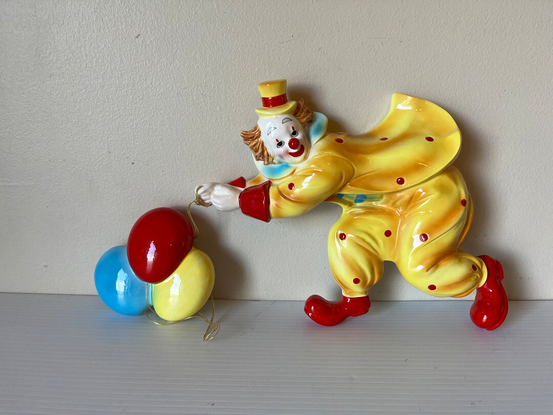 1982 Circus Clown Decor, Balloon Wall Art, Unique Gift for Clown Fans - Etsy