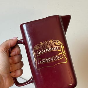 Old Royal Blended Scotch Whiskey Pitcher Jug, Vintage  Scotland Barware, Collectible Whisky