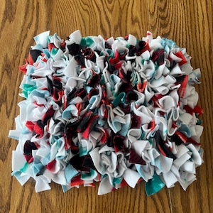 Snuffle Mat for Dogs, Cats, and Other Small Pets - White, Blue, Red and Black - Slow Feeder and Enrichment Food Toy