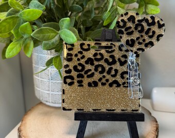 Leopard badge buddy | Personalized Gift | Gifts for Her | Custom Badge | ID Badge | Badge Identifier