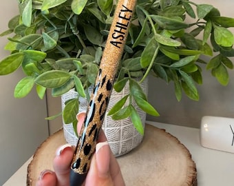 Personalized Glitter Gel Pen | Leopard Pen