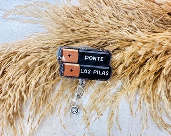 Ponte las Pilas Badge Reel | Funny ID Holder | Gifts for her | Stocking Stuffers | RN Gift | CRNA Gift