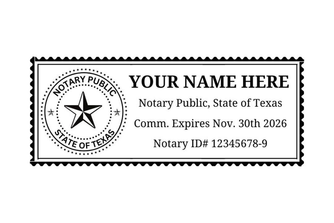 Texas Digital Notary Stamp Etsy