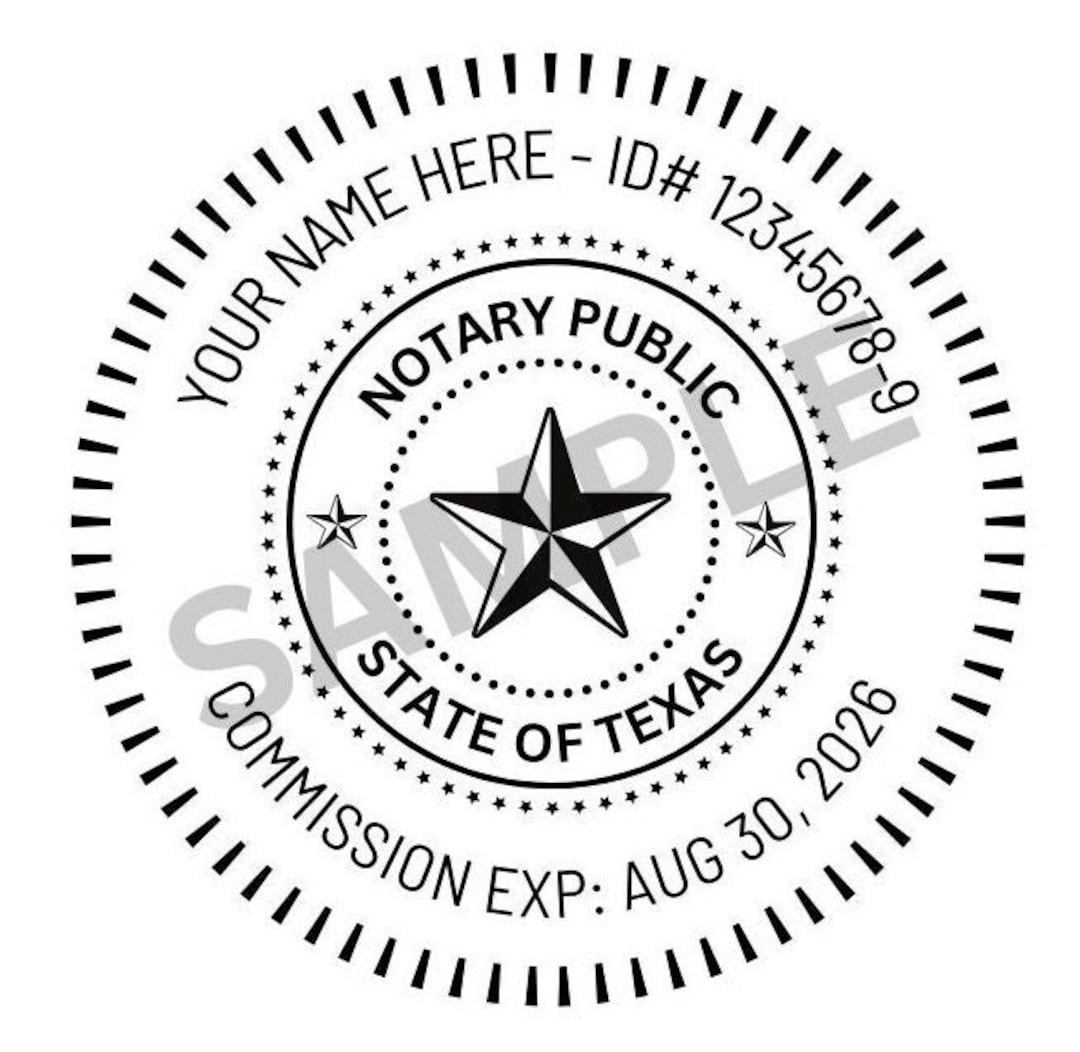 Texas Digital Notary Stamp Etsy