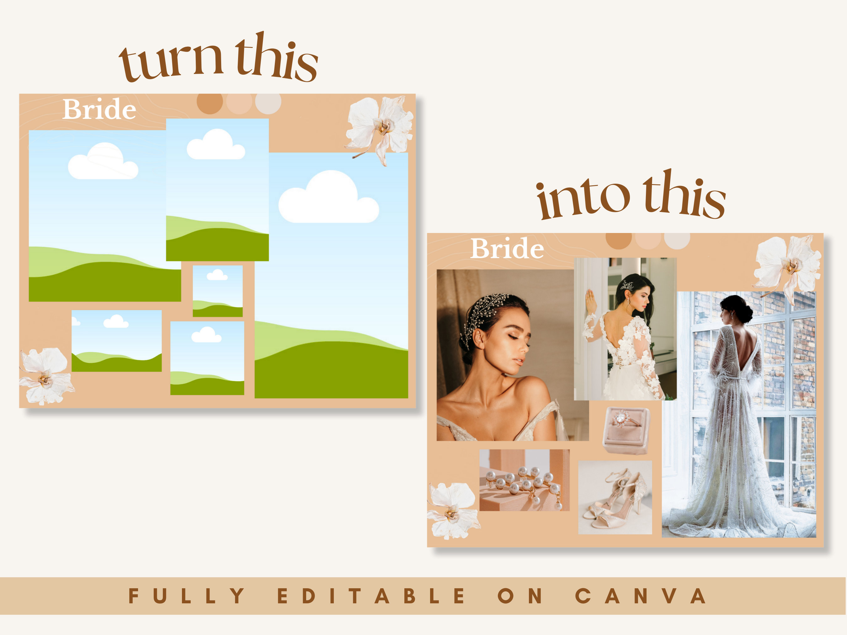 Wedding Vision Board Template Canva Digital Wedding Planning Modern