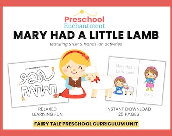 Vorschul-Lehrplan | Mary hatte ein kleines Lamm | Kinderreim-Studium mit STEM & praktischen Aktivitäten | Buchstabe K