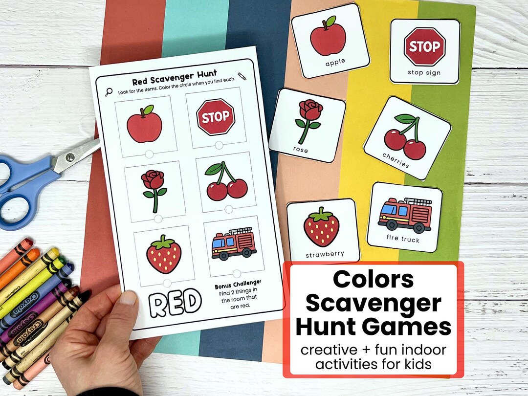 Colors Scavenger Hunt Games for Kids | Color Learning Activity ...