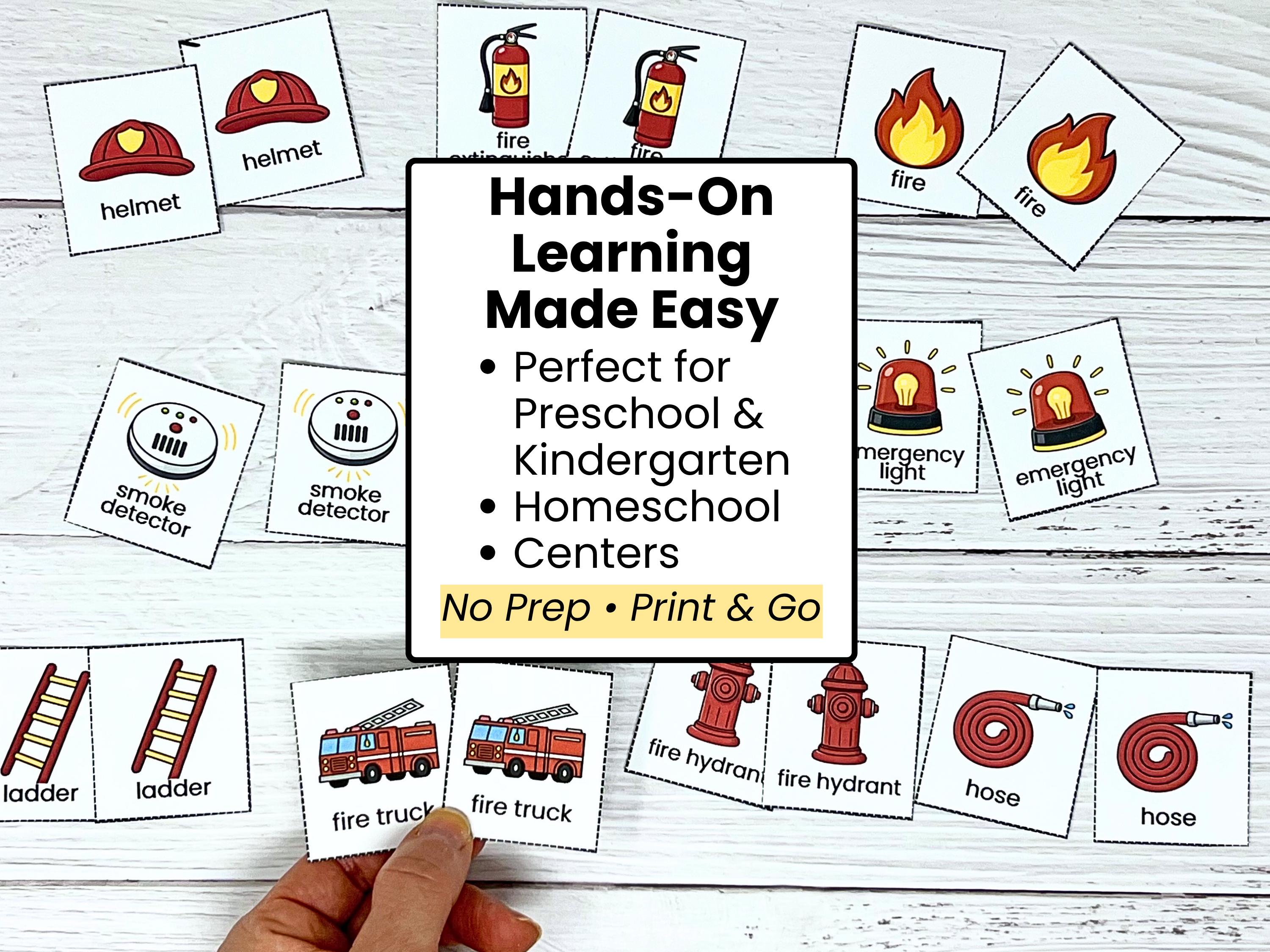 Fire Safety Activity Pack for Kids | Printable Memory Game, Cootie ...