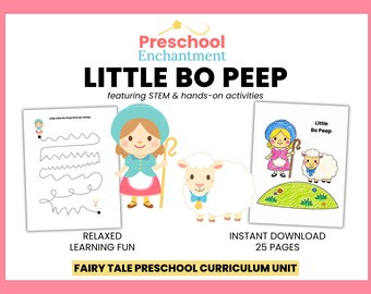 Vorschul-Lehrplan | Kleiner Bo Peep | Kinderreim-Studium mit STEM & praktischen Aktivitäten | Buchstabe J