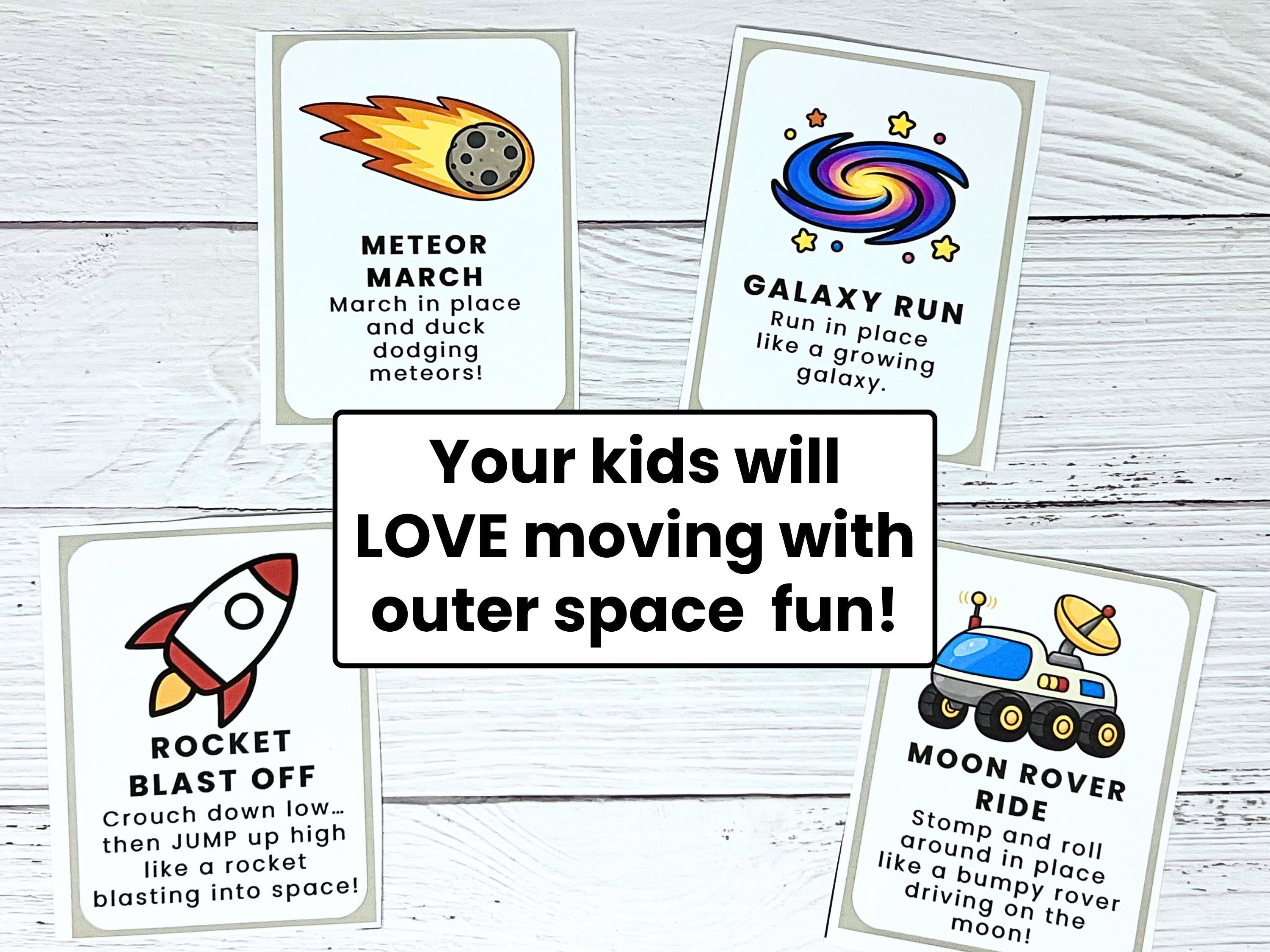 Outer Space Movement Cards for Kids | Indoor Recess Ideas | Brain ...