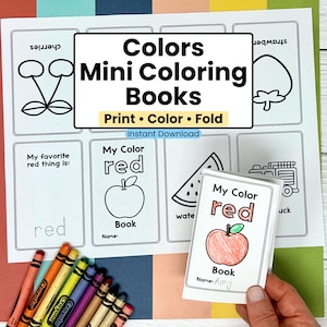 Colors Mini Coloring Books for Kids | Preschool & Kindergarten Color Learning Printable
