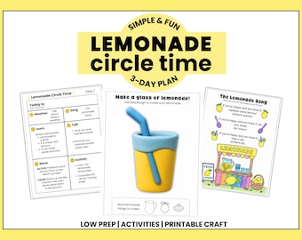 Lemonade Circle Time Aktivitäten | Morning Meeting, Sommer Thema, Printable Craft, Homeschool Vorschule