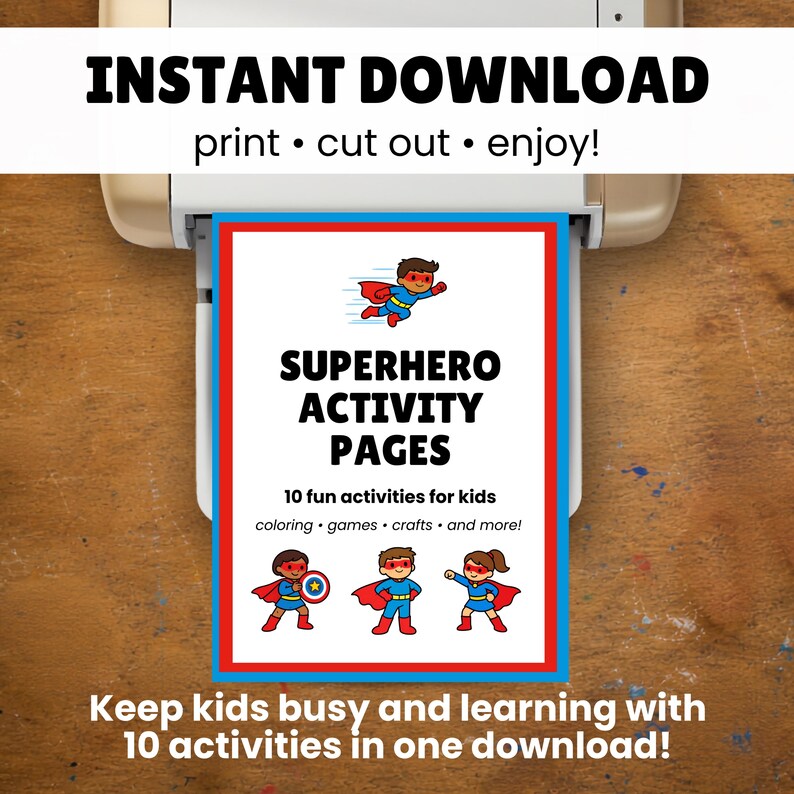 Superhero Activity Pages | Kids Printable Activities Pack | Coloring ...
