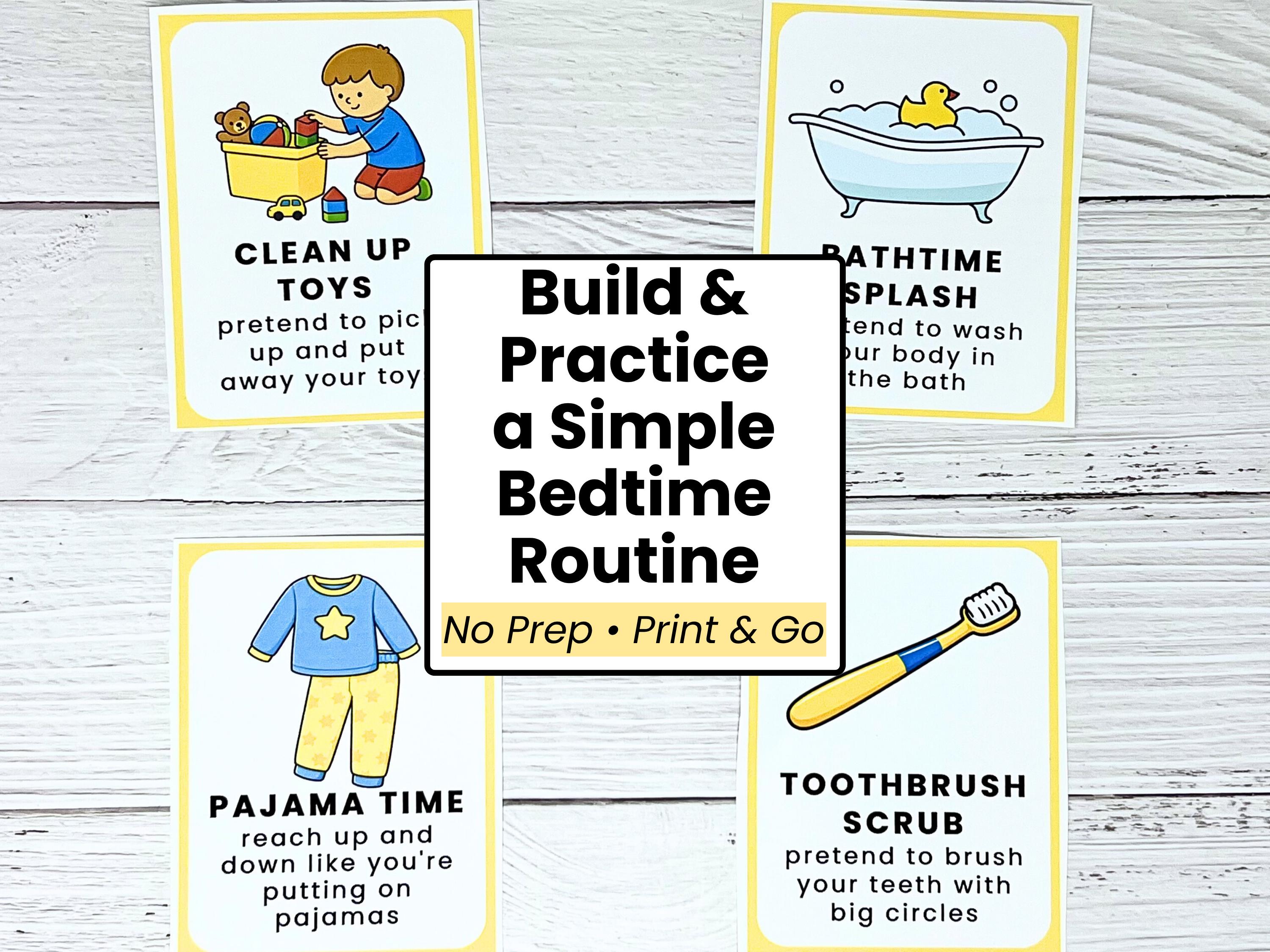 Bedtime Routine Movement Cards for Kids | Life Skills Activities ...