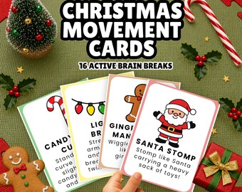 Bewegende kerstkaarten voor kinderen | Brutomotorische activiteit | Vakantiespel | Brainbreaks voor klassikaal en thuisonderwijs