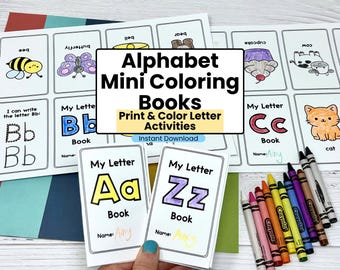 Alphabet Mini Coloring Books | A–Z Letters | Letter of the Week Printables | Fun Alphabet Activities