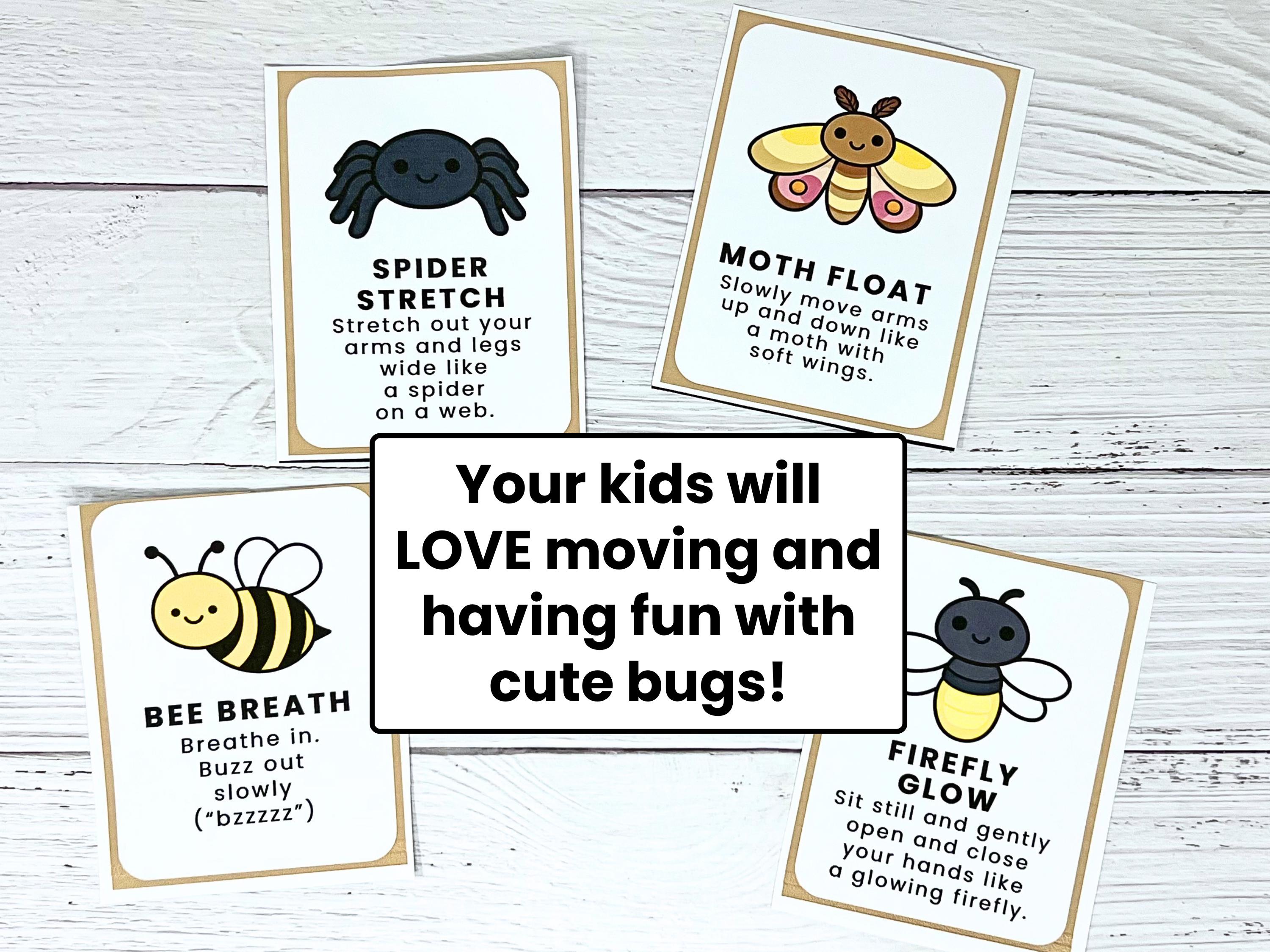 Bug Movement Cards for Kids Printable | Insect Brain Breaks, Gross ...