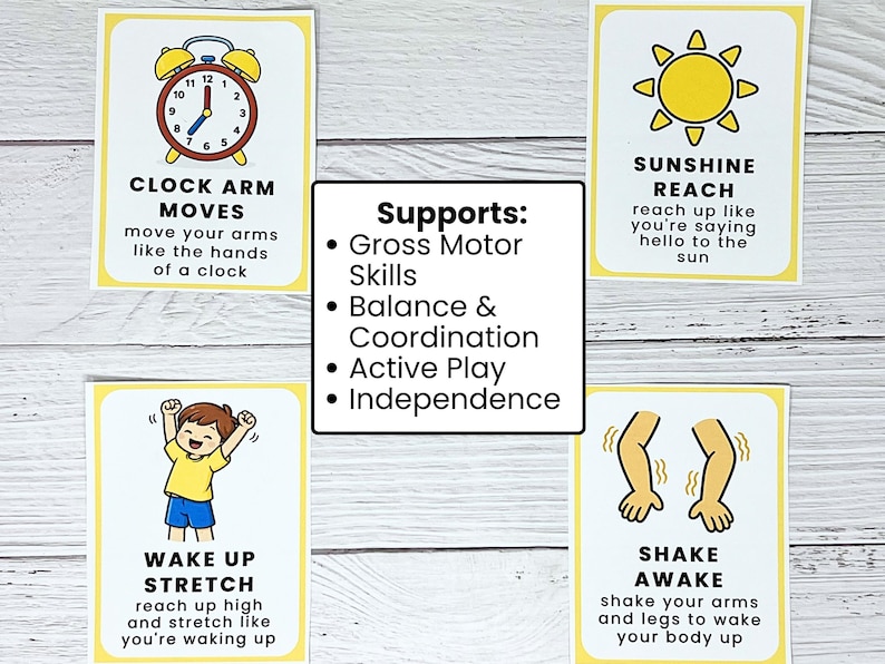 Morning Routine Movement Cards for Kids | Life Skills Activities ...