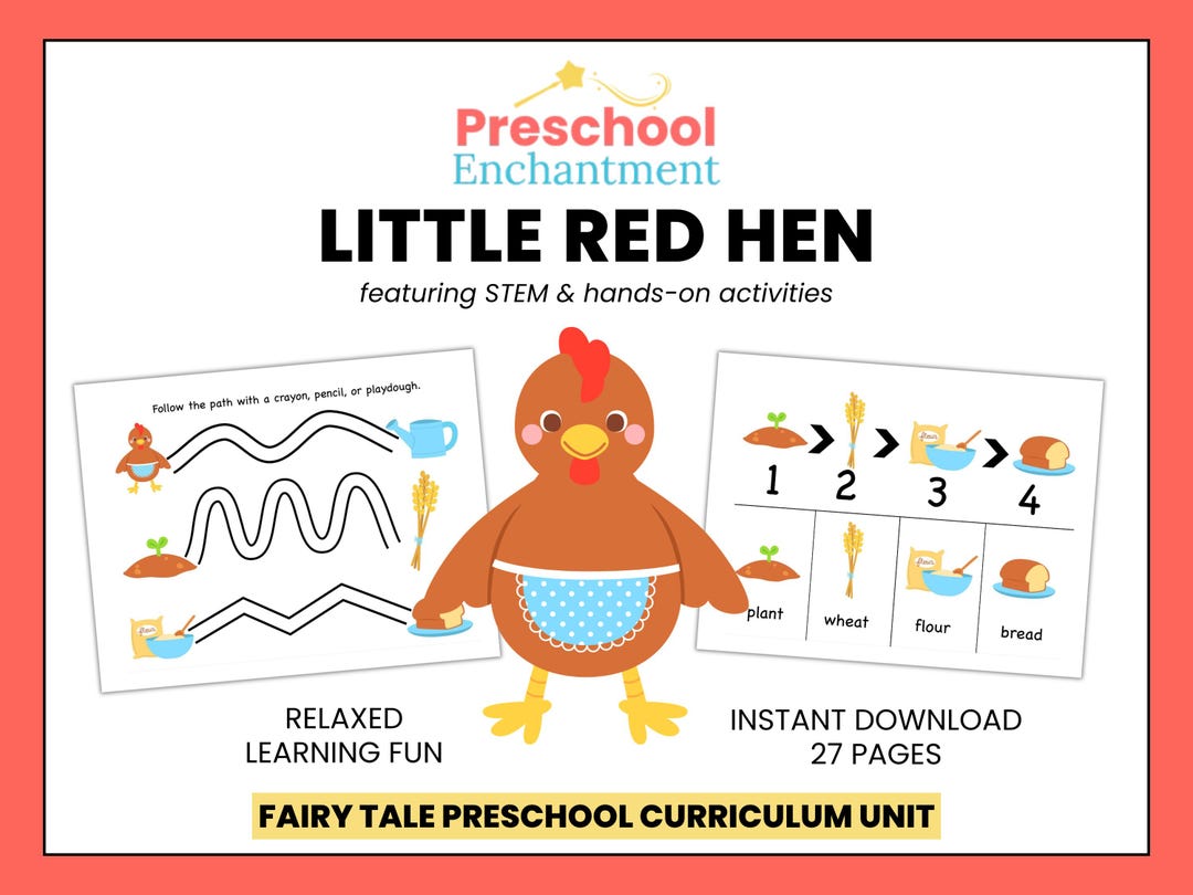 Preschool Curriculum | the Little Red Hen | Fairy Tale Unit Study With ...