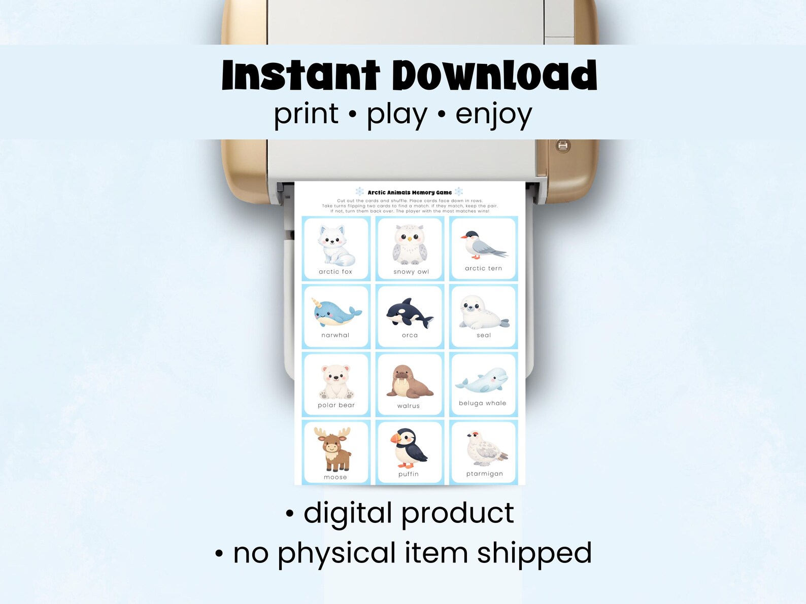 Arctic Animals Memory Game | Printable Winter Activity for Kids - Etsy ...
