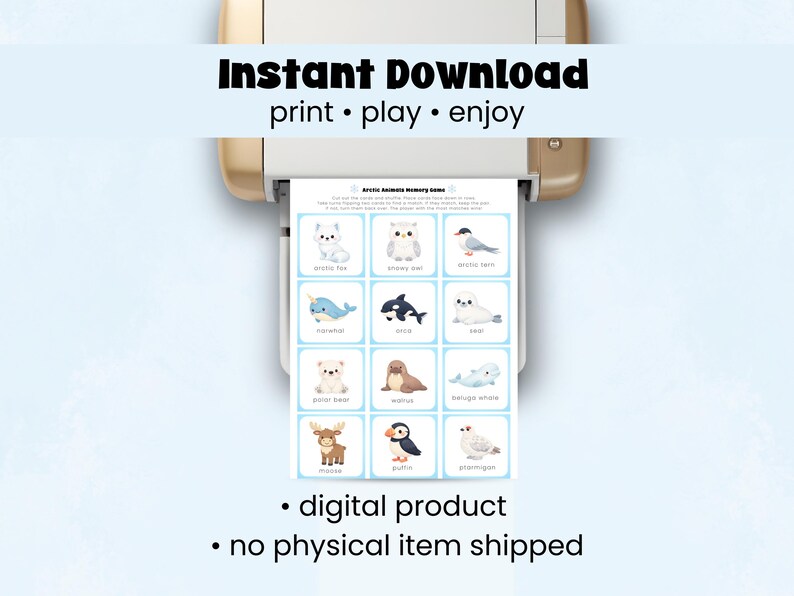 Arctic Animals Memory Game | Printable Winter Activity for Kids - Etsy ...