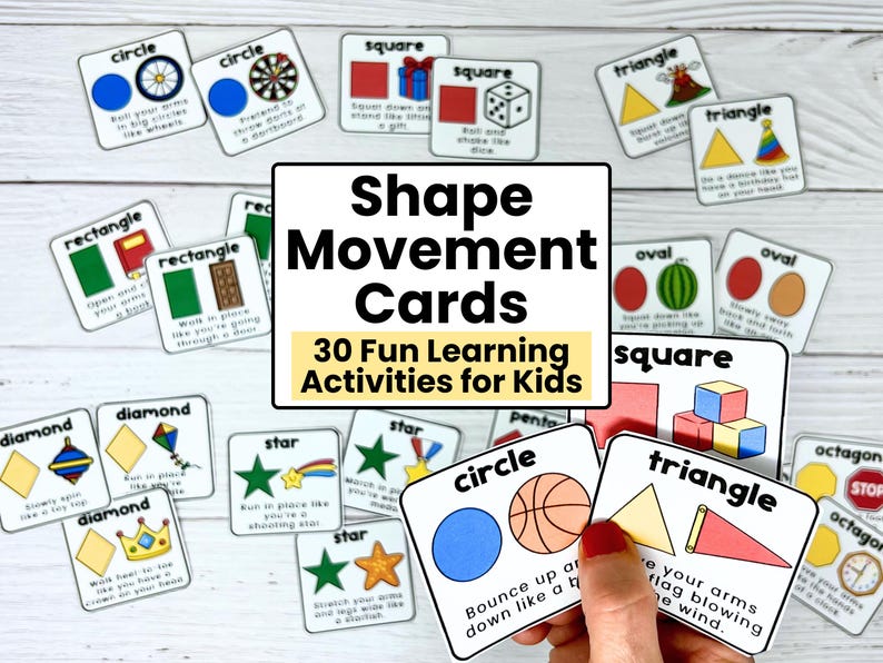 Shape Movement Cards for Kids | Brain Breaks | Printable Learning ...