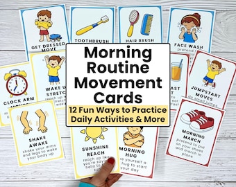 Morning Routine Movement Cards for Kids | Life Skills Activities | Brain Breaks | Preschool & Toddler