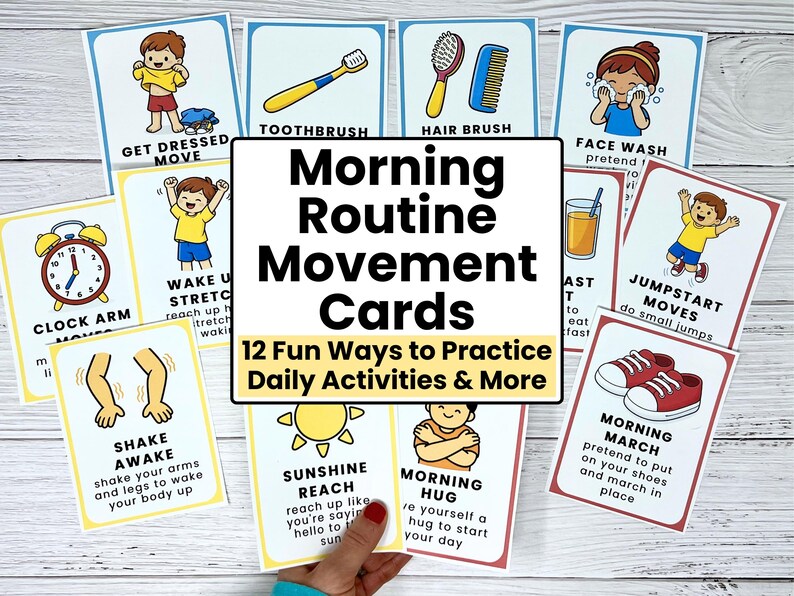 Morning Routine Movement Cards for Kids | Life Skills Activities ...