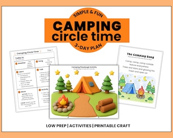 Camping Circle Time Aktivitäten | Morning Meeting, Sommer Thema, Printable Craft, Homeschool Vorschule