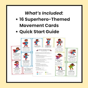 Superhero Movement Cards for Kids | Brain Breaks | Gross Motor Activity | Indoor Recess Game image 5