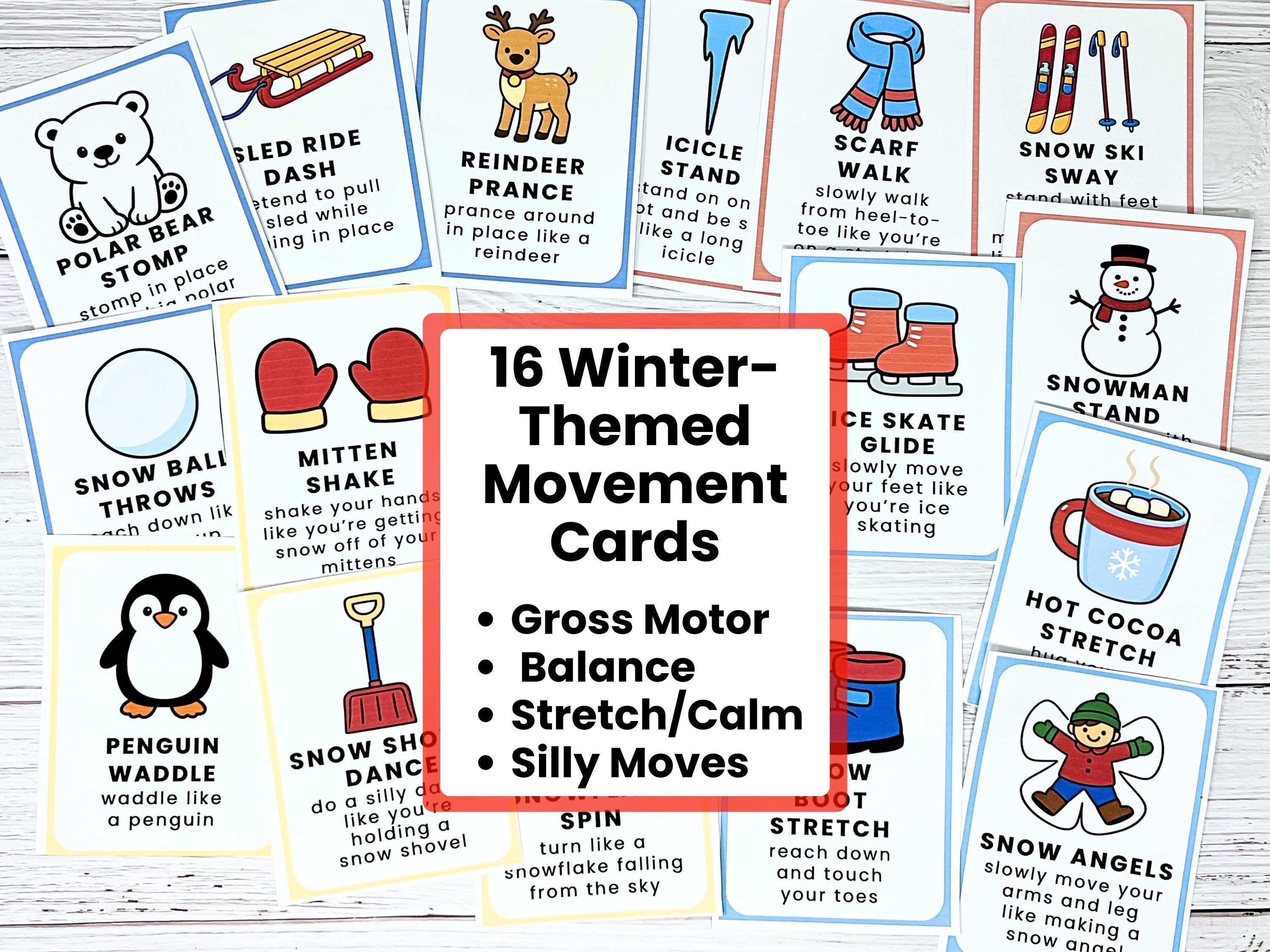 Winter Movement Cards for Kids | Brain Breaks | Gross Motor Activity ...
