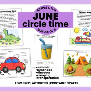 Juni Circle Time-activiteitenbundel | Lesplannen voor peuters, ochtendvergadering, zomerthema's, thuisonderwijs, weinig voorbereidingstijd