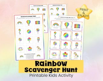 Regenbogen Schnitzeljagd für Kinder | Regenbogen-Thema Spiel, Indoor Spaß Aktivität