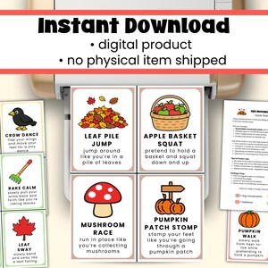 Fall Movement Cards for Kids | Autumn Brain Break Cards | Gross Motor Activity | Classroom Movement Breaks image 6