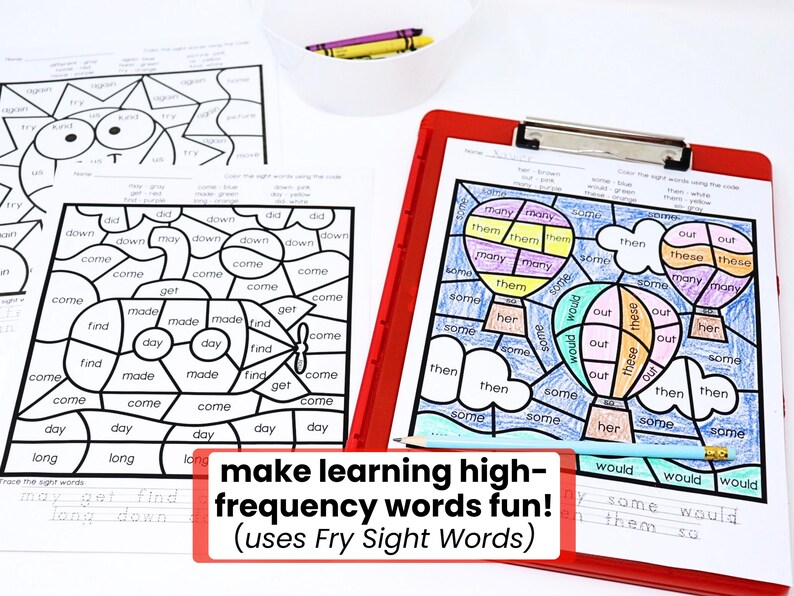 Sight Words Color by Word Worksheets | Printable Sight Word Practice ...