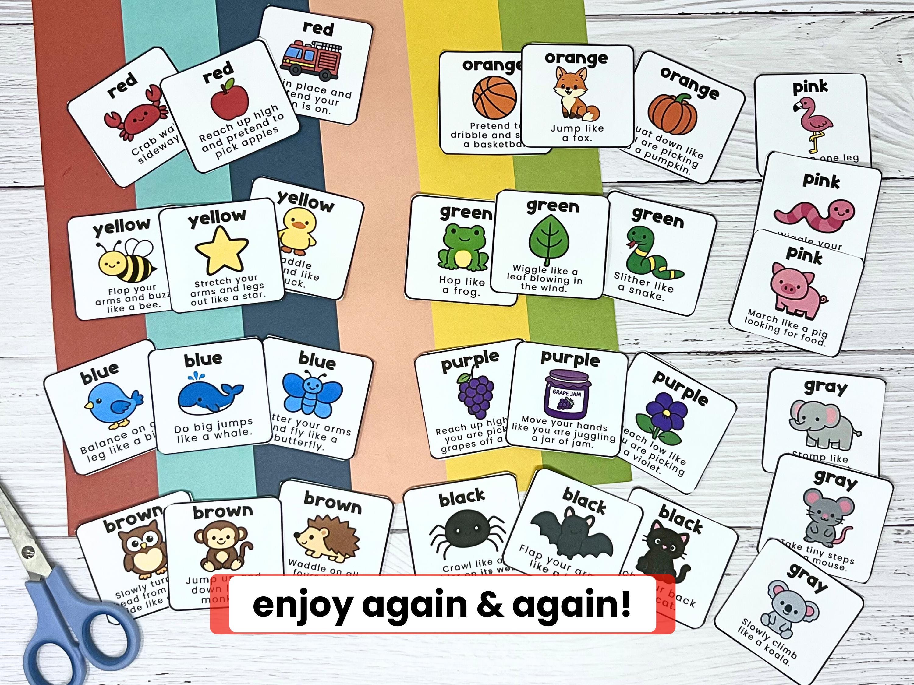 Colors Movement Cards for Preschool & Kindergarten | Color Gross Motor ...