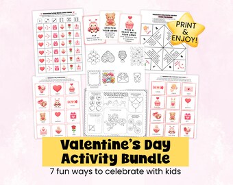 Valentinstag Aktivitäts-Bundle für Kinder | Valentinstag Spiele & Aktivitäten | Klassenzimmer, Homeschool, Party Spaß