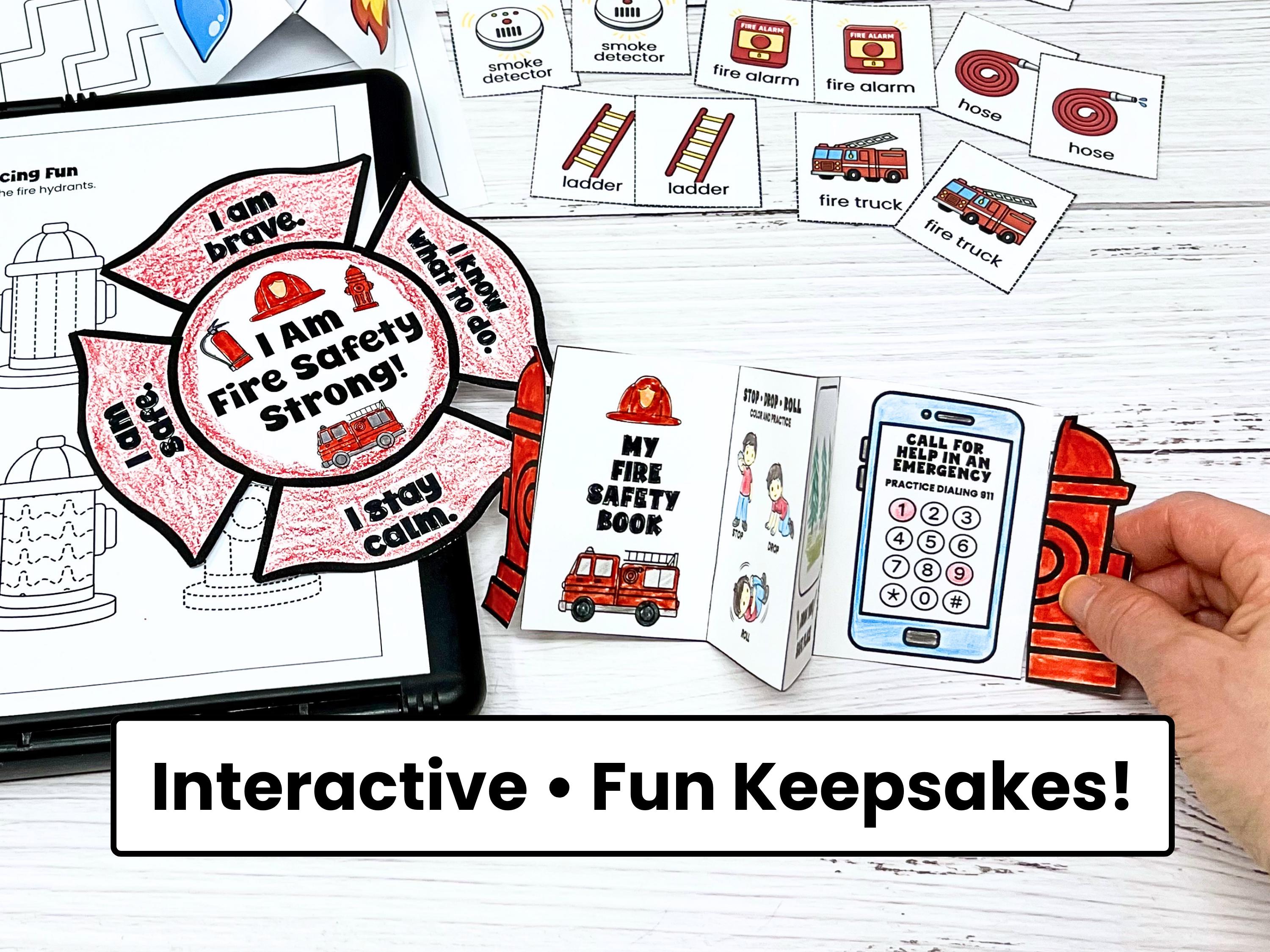 Fire Safety Activity Pack for Kids | Printable Memory Game, Cootie ...