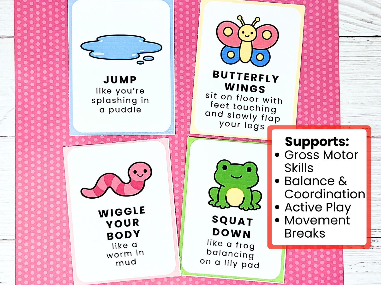 Spring Movement Cards for Kids | Brain Break Activities | Indoor ...