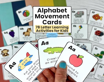 Alphabet Bewegungskarten für Vorschule & Kindergarten | A–Z Gross Motor Brief Aktivitäten | Gehirn Pausen für Kinder