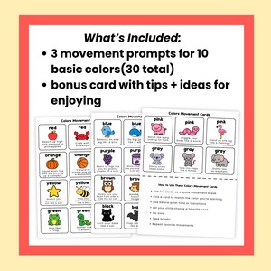 Colors Movement Cards for Preschool & Kindergarten | Color Gross Motor Activities | Brain Breaks for Kids image 5