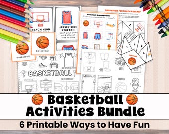 Basketball Activity Bundle for Kids | Printable Sports Games, Movement & Coloring Pack