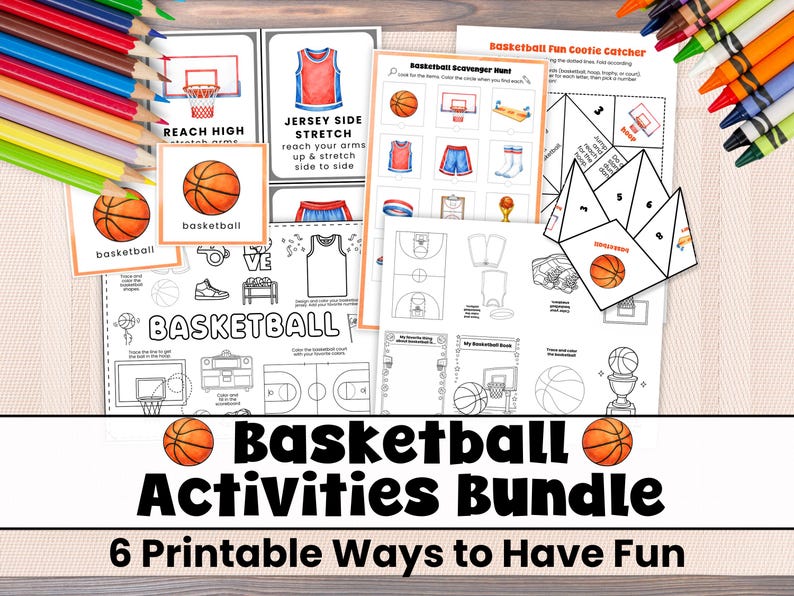 Basketball Activity Bundle for Kids | Printable Sports Games, Movement ...