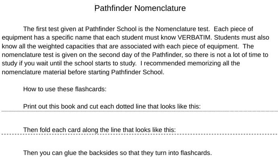 US Army Pathfinder School Equipment Nomenclature Study Etsy