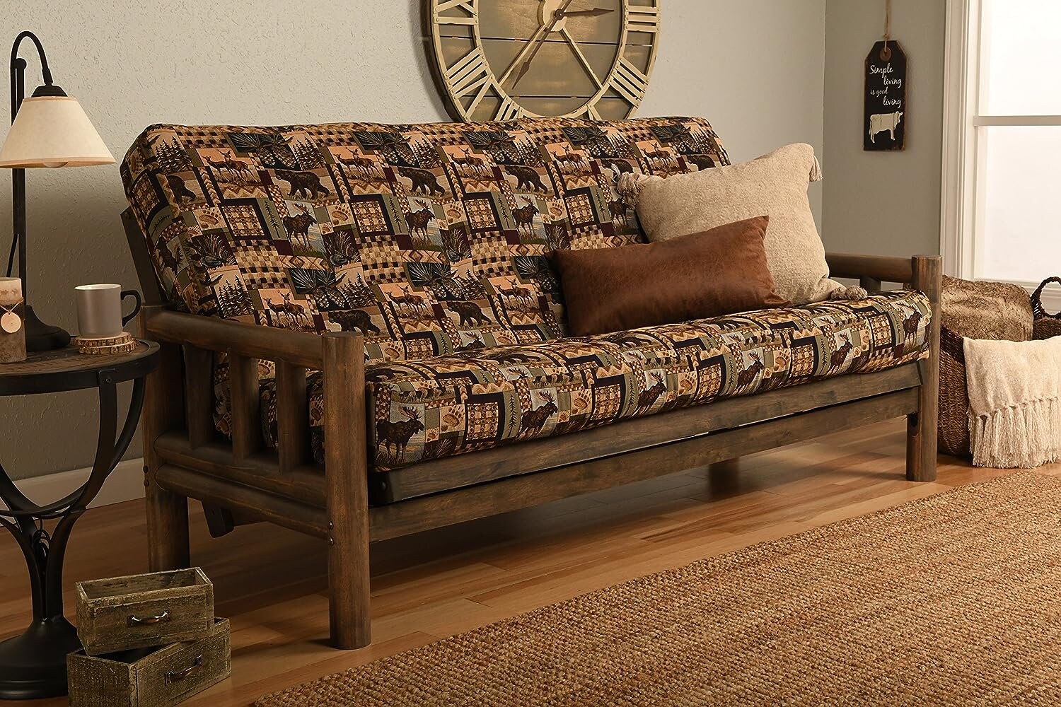 Full Size 'futon Cover Only Wildlife Cabin Tapestry Collection Fits 68