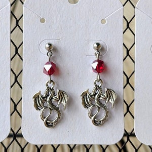 Dragon Charm Stud Earrings