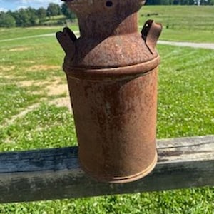 Vintage little Milkcan Old can milk cow farmhouse decor antique milk products milk commerical advertising all things milk milk can milkcan