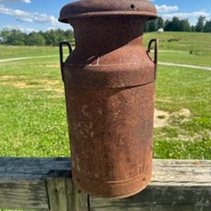 Vintage little Milkcan Old can milk cow farmhouse decor antique milk products milk commerical advertising all things milk milk can milkcan