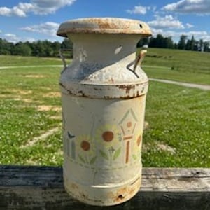 Vintage little Milkcan Old can milk cow farmhouse decor antique milk products milk commerical advertising all things milk milk can milkcan